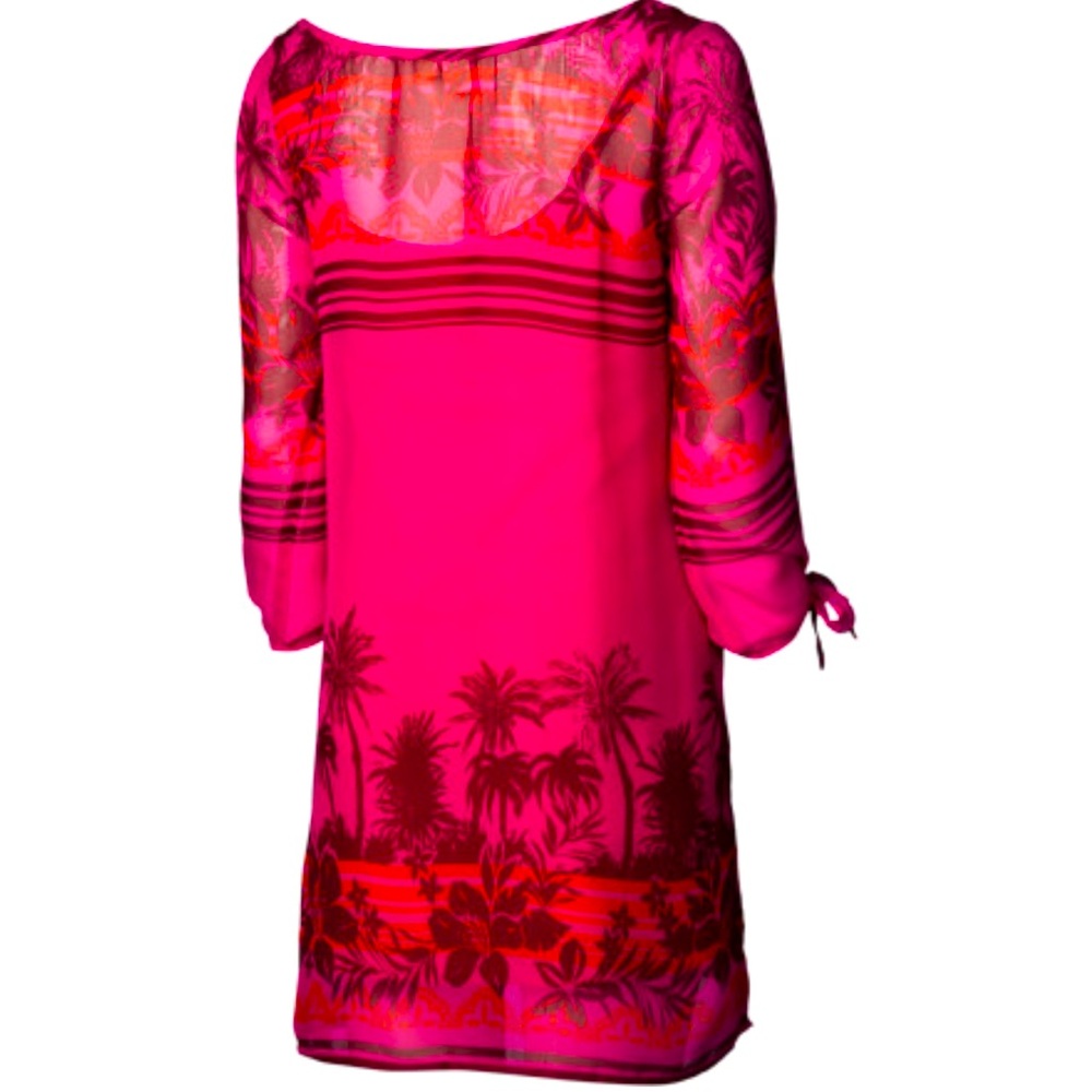 Roxy Fuchsia and Red Long Sleeve Dress